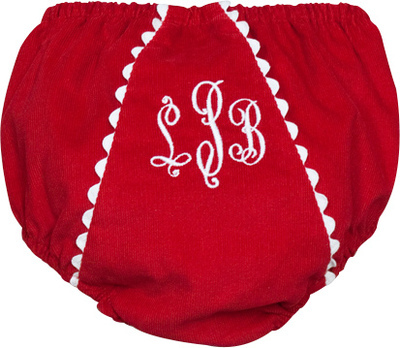 Bon Bon Red Corduroy Diaper Cover